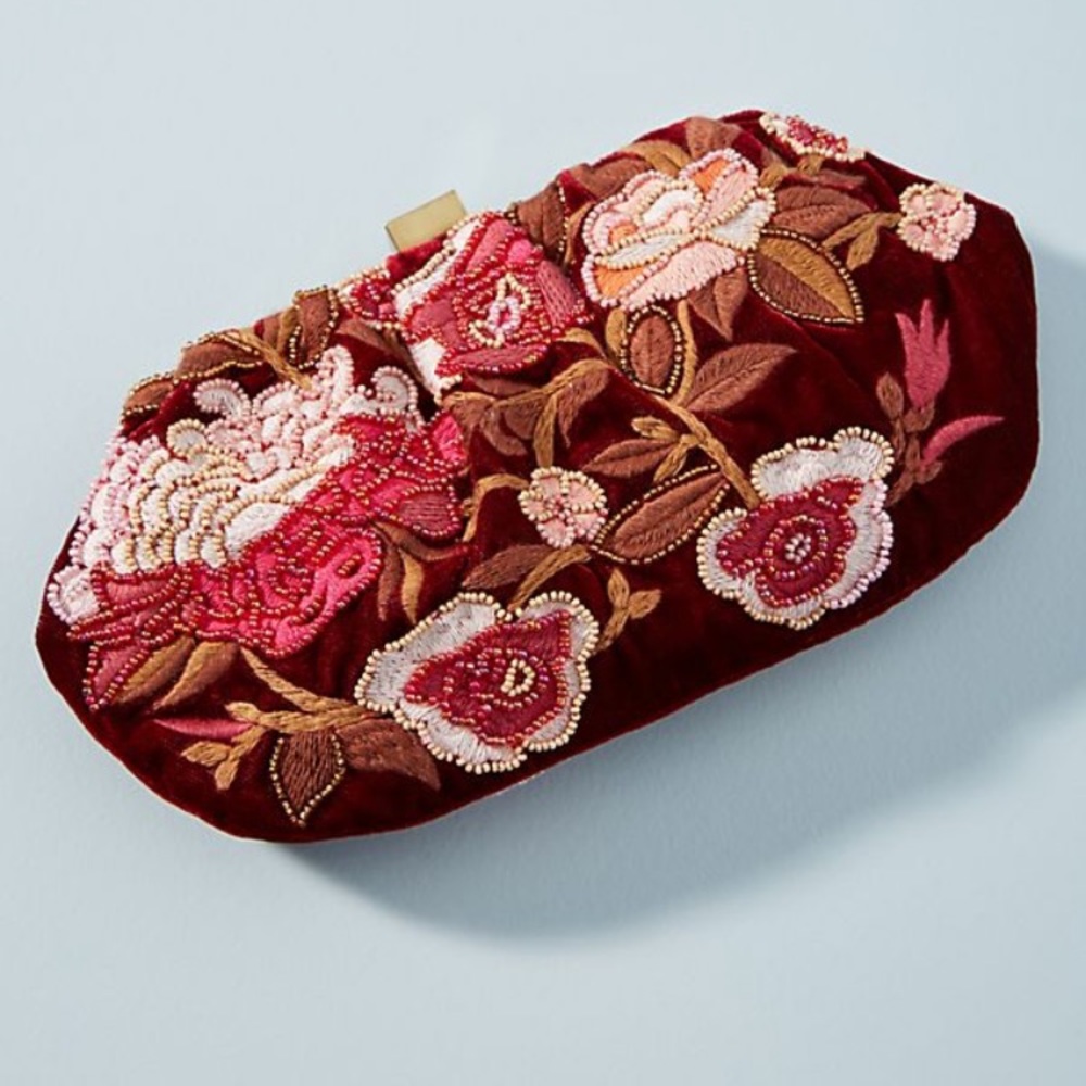 Anthropologie Vineyard Embellished Clutch